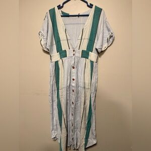 Striped Button-Down Dress